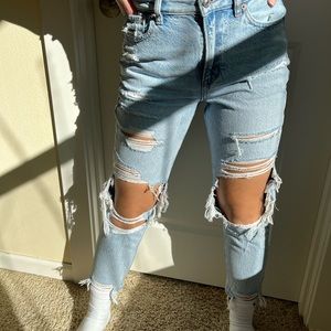 Unworn ripped jeans